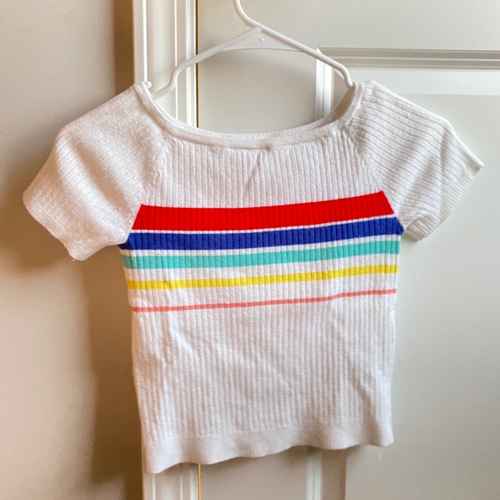 LA hearts multi color cropped top.